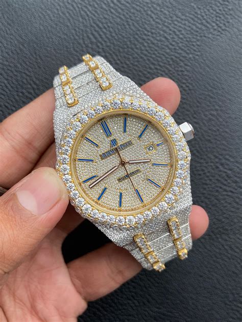 fully iced out replica watch|iced out spinner watch.